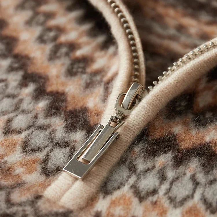 Eleganter Kaschmirpullover mit Reißverschluss
