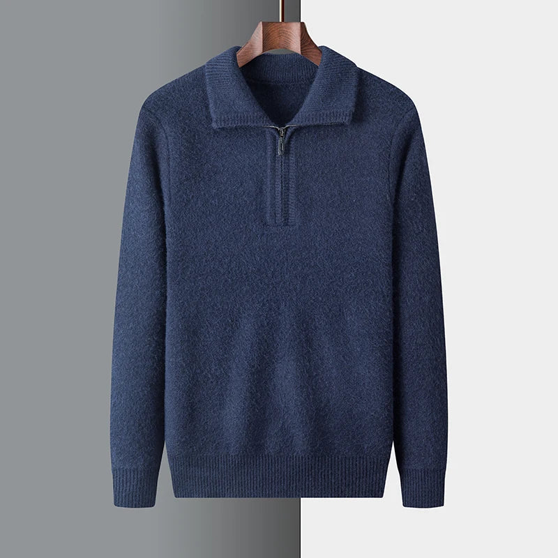 Schicker Kaschmir-Pullover mit Reißverschluss