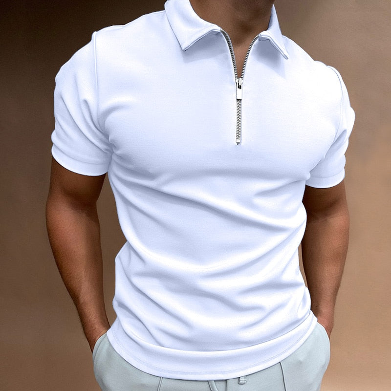 Reißverschluss-Poloshirt