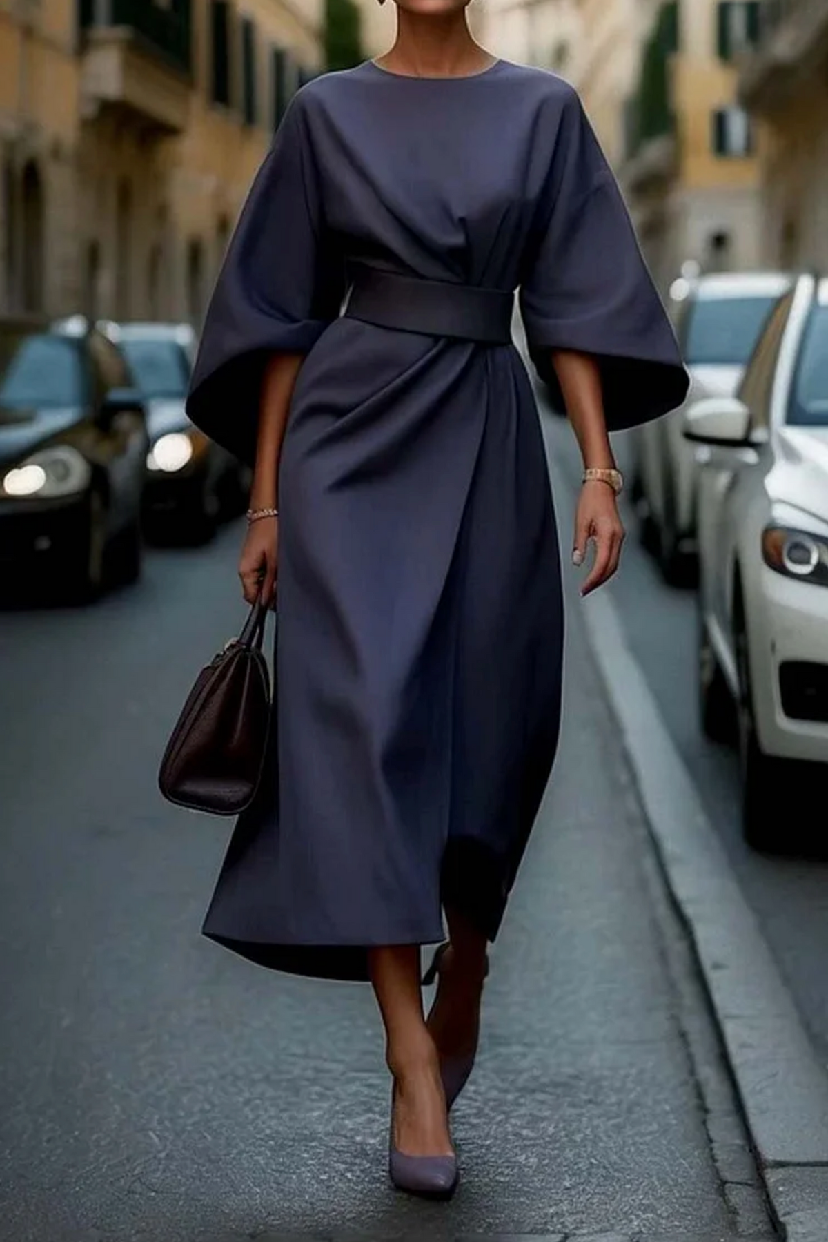 Rome™ – Zeitlos elegantes Kleid mit Laternenärmeln