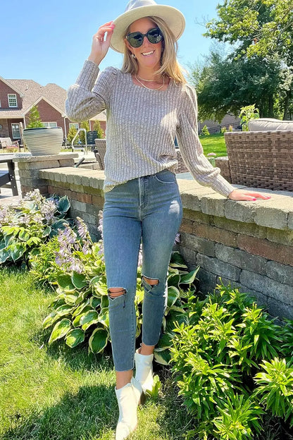 Sommerfeld | Lässiger Pullover mit Quadrat-Ausschnitt
