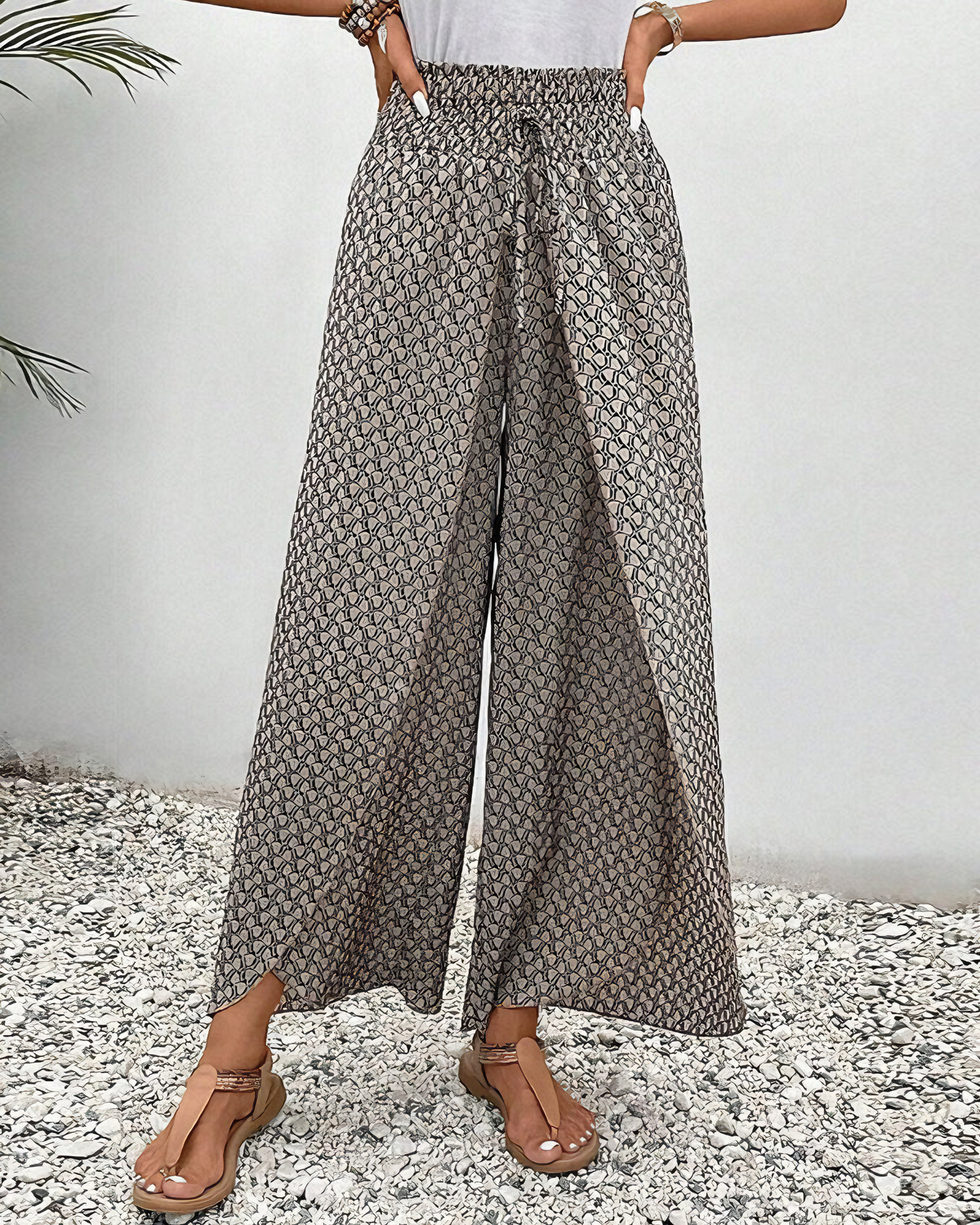 Sommerfeld | Lisette Hose mit weitem Bein und geometrischem Druck