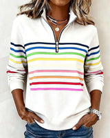 Sommerfeld | Gestreifter Pullover mit Viertel-Reißverschluss (1 Kaufen, 1 GRATIS dazu)