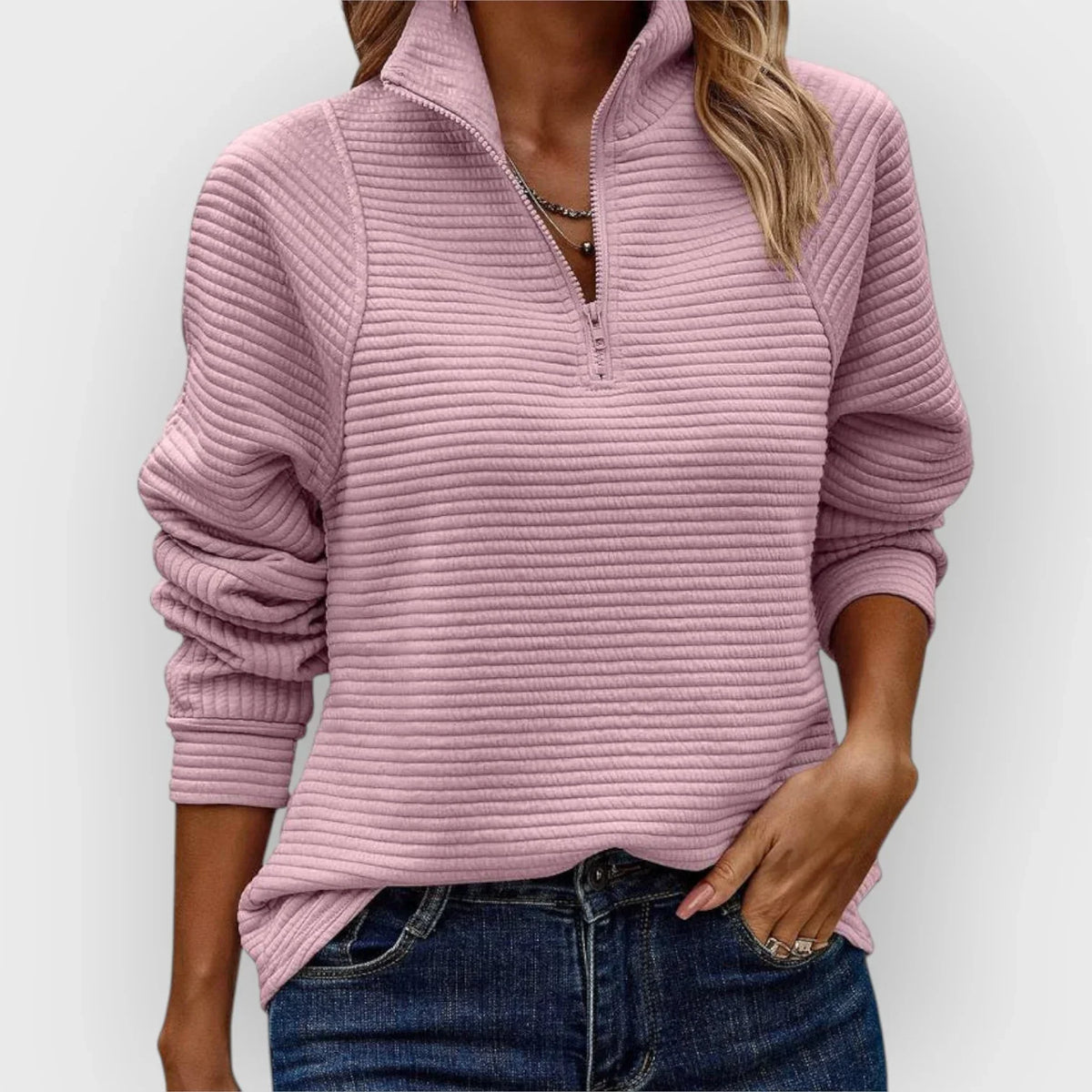 Sommerfeld | Eleganter Half-Zip Pullover für Damen (1 kaufen, 1 GRATIS dazu)