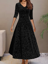 Anny™ - Elegantes Festkleid aus Samt mit V-Ausschnitt