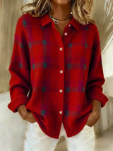 Sommerfeld | Karierter Strick-Cardigan mit Knopfleiste