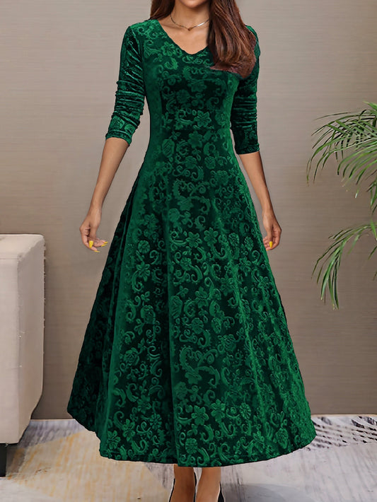 Anny™ - Elegantes Festkleid aus Samt mit V-Ausschnitt