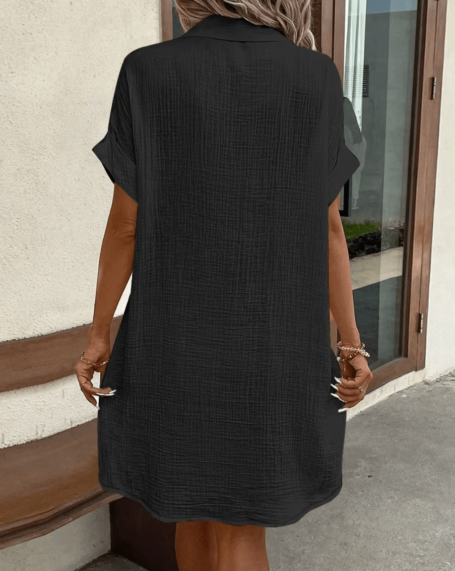 Luz™ - Bequemes Hemdkleid mit Knöpfen