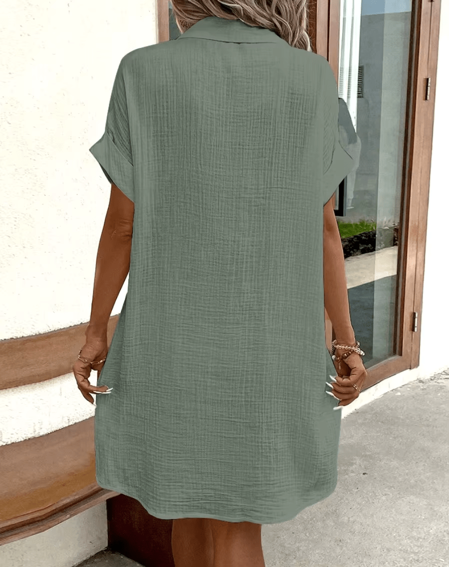 Luz™ - Bequemes Hemdkleid mit Knöpfen