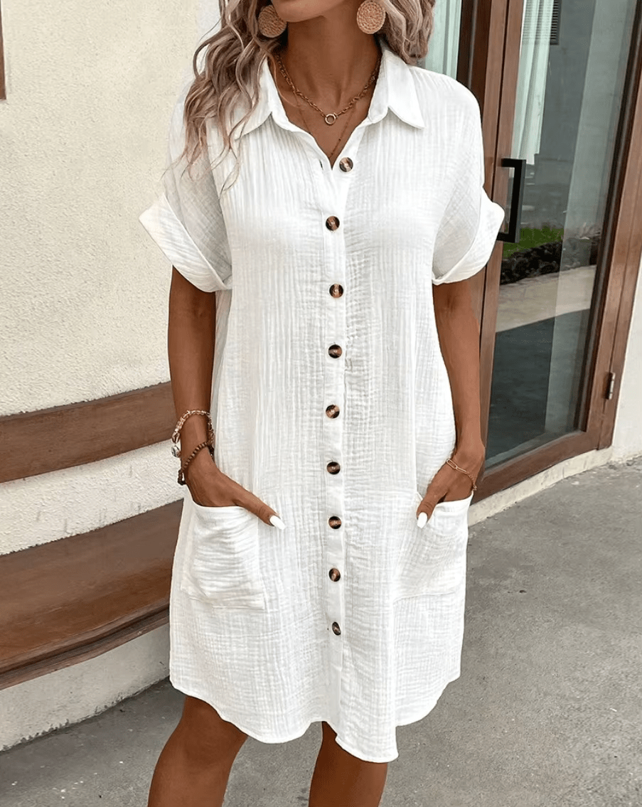 Luz™ - Bequemes Hemdkleid mit Knöpfen