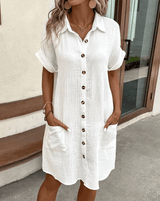 Luz™ - Bequemes Hemdkleid mit Knöpfen
