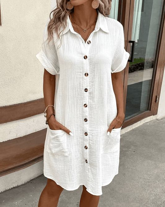 Luz™ - Bequemes Hemdkleid mit Knöpfen