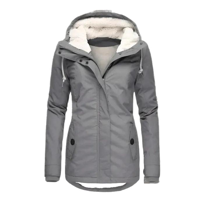 Damen Winterjacke mit Kapuze und Reißverschluss