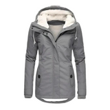 Damen Winterjacke mit Kapuze und Reißverschluss
