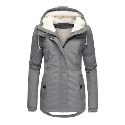 Damen Winterjacke mit Kapuze und Reißverschluss