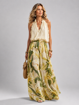 Yvonne | Blumenmuster-Zweiteiliges Set