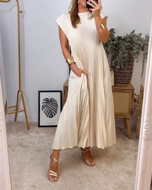 Petra™ – Zeitloses & Bequemes Plissiertes Kleid