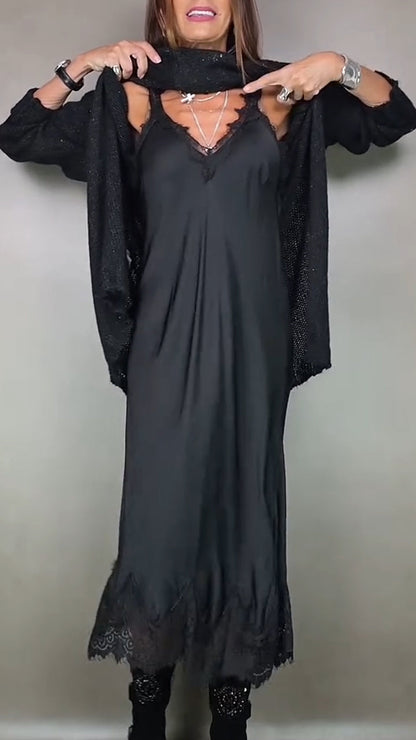Artone™ - Elegantes Zweiteiliges Set – langer Pullover und Passendes Kleid