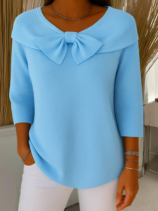 Sommerfeld | Strickpullover mit Schleifendrapierung