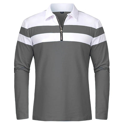 Elegant gestreifter Pullover mit Reißverschluss