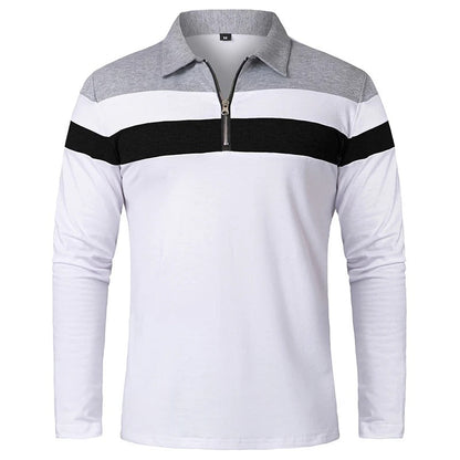 Elegant gestreifter Pullover mit Reißverschluss