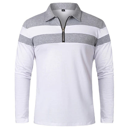 Elegant gestreifter Pullover mit Reißverschluss