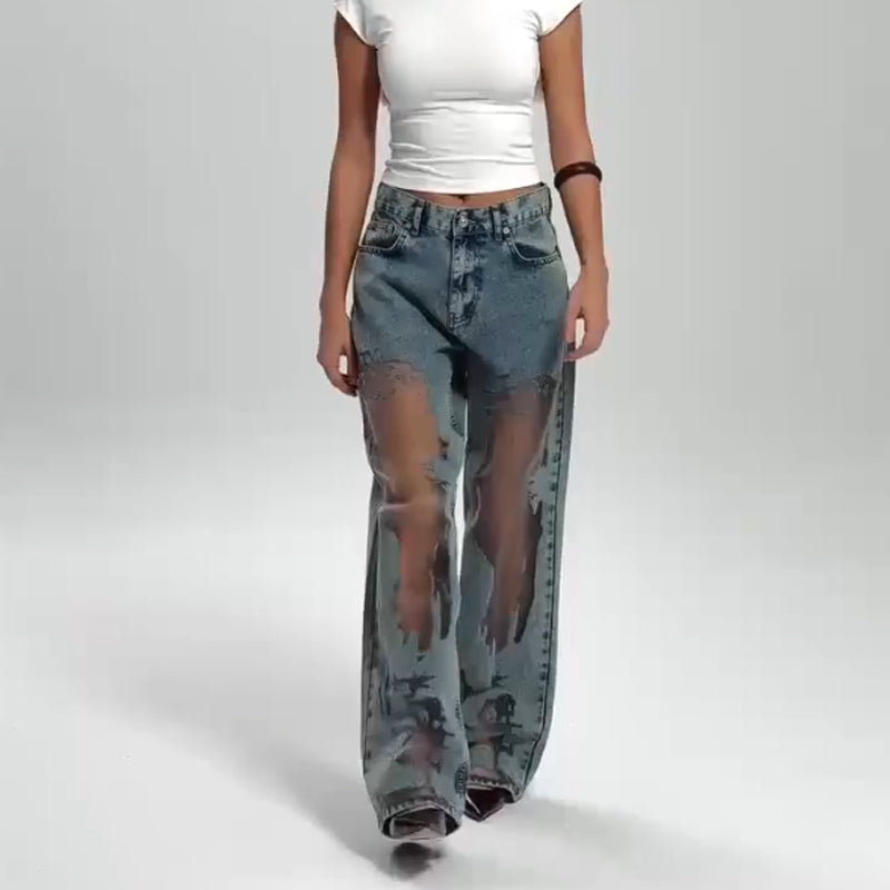 Sommerfeld | JEANS MIT VINTAGE MESH PATCHWORK PRINT