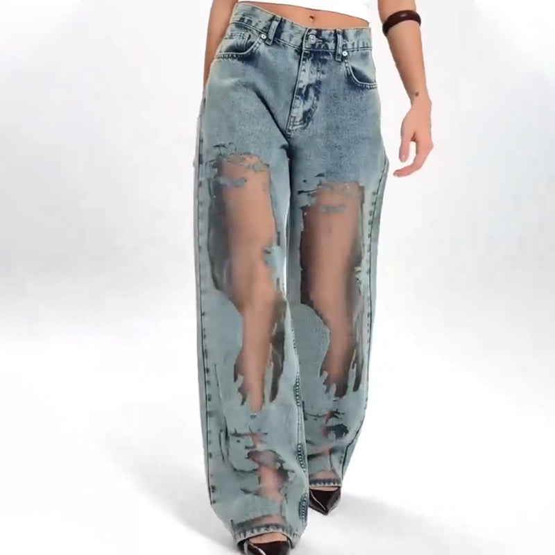 Sommerfeld | JEANS MIT VINTAGE MESH PATCHWORK PRINT