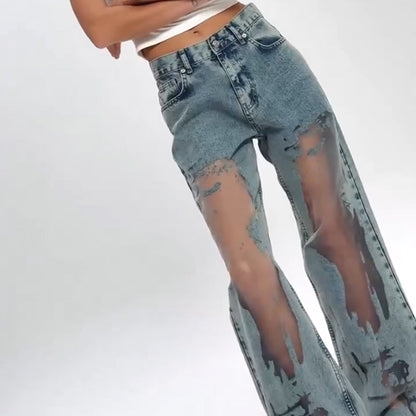 Sommerfeld | JEANS MIT VINTAGE MESH PATCHWORK PRINT